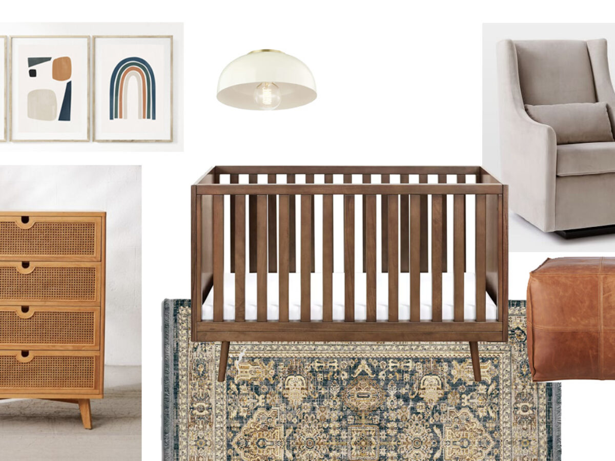 Gender Neutral Navy and Rust Nursery Design