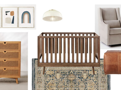 Gender Neutral Navy and Rust Nursery Design